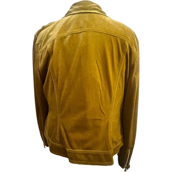 INC International Concepts Glam Velvet Gold Moto Jacket Blazer XL NWT Yellow - Picture 5 of 15